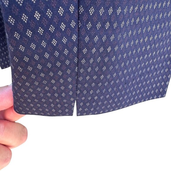 Counterparts Womens Navy Diamond Pattern Stretch Flat Front Dress Pants 16 - Picture 6 of 9